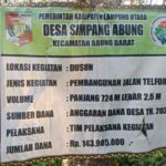 Pembangunan Jalan Telford di Dusun 1 Nilai Pagu Rp.143.905.000,- Diduga di Korupsi Kades Ahmad Yani Desa Simpang Abung