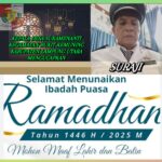 Kepala Desa Sukamenanti Kecamatan Bukit Kemuning Suraji Mengucapkan, Selamat Menunaikan Ibadah Puasa Ramadhan 1446 H