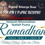 Segenap Keluarga Besar SMAN 1 Pare Kediri Mengucapkan, Selamat Menunaikan Ibadah Puasa Ramadhan 1446 H