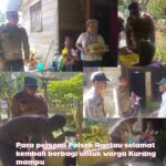 Para Personil Polsek Rantau Selamat Kembali Berbagi Untuk Warga Kurang Mampu