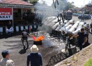 Personel Polres Lampung Barat Laksanakan Latihan Simulasi Sispamkota