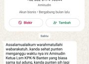 Akun Bodong Catut Nama LSM KPK-Nusantara Banten, Diduga Sindikat Penipu Berkedok Sumbangan!