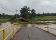 Jembatan Lubuk Rukam di Ogan Ilir Rubuh Diterjang Eceng Gondok, Baru Sehari Selesai Diperbaiki