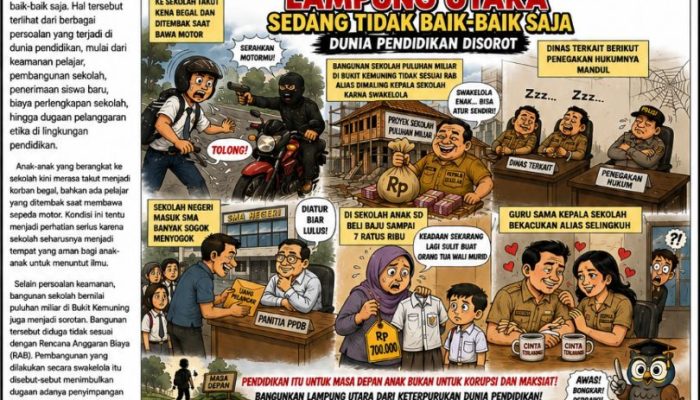 Dunia Pendidikan Lampung Utara Sedang Tidak Baik-Baik Saja, dari Anak Sekolah Dibegal, Kepsek Bekacuk Sama Istri Orang, Bangunan Tidak Sesuai RAB Hingga Masuk Sekolah Harus Suap dan Beli Seragam Sekolah