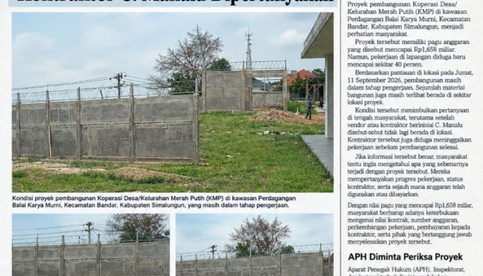 Proyek Koperasi Merah Putih Perdagangan Disorot, Pagu Rp1,658 Miliar Diduga Baru 40 Persen