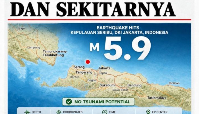 Gempa Magnitudo 5,9 Guncang Jakarta dan Sekitarnya Dini Hari