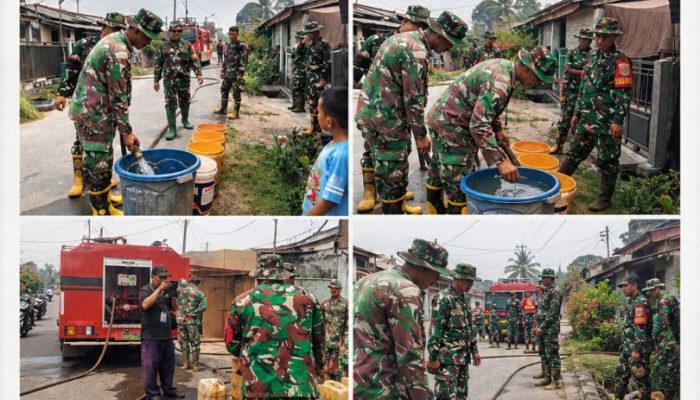 Kodim 0402/OKI Salurkan Air Bersih untuk Warga Palam Raya Terdampak Kekeringan